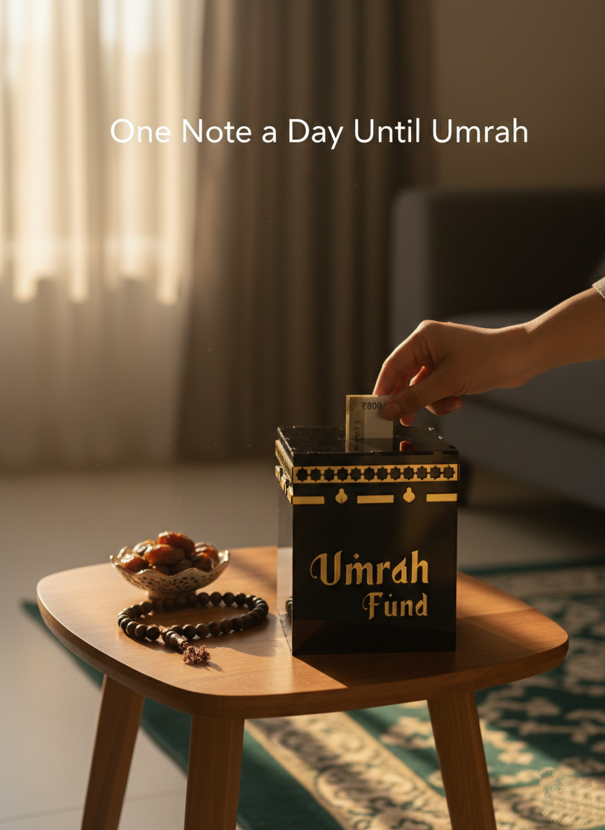 Kaaba Inspired Umrah Fund Saving Box – Premium Acrylic
