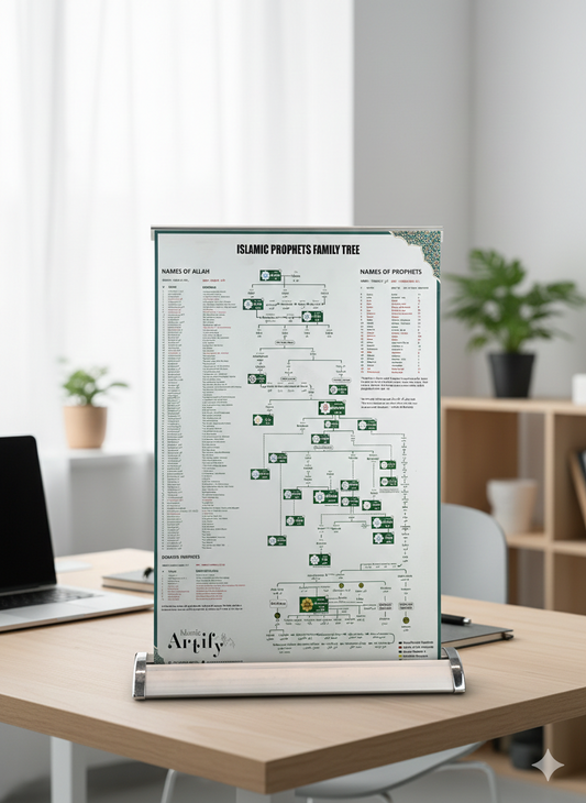 Islamic Prophets Family Tree – Premium Table-Top Display (Luxury Standee)