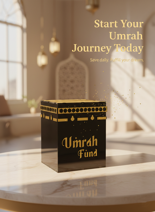 Kaaba Inspired Umrah Fund Saving Box – Premium Acrylic