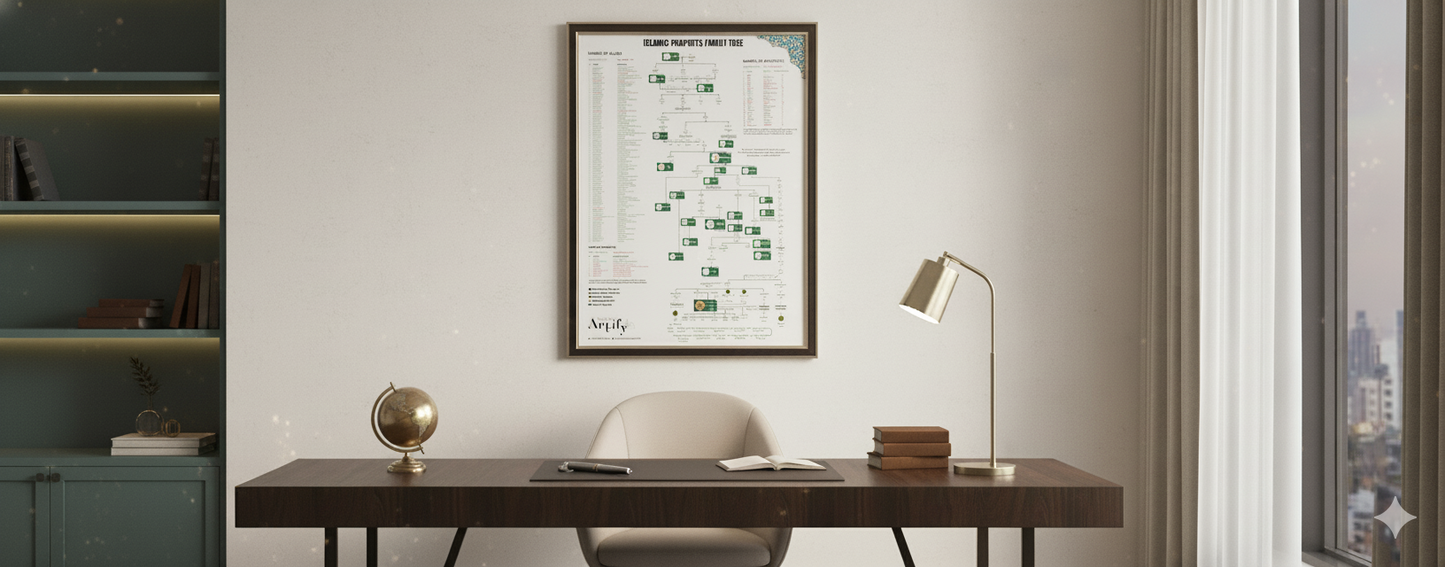 Islamic Prophets Family Tree – Premium Wall Art(With Frame )