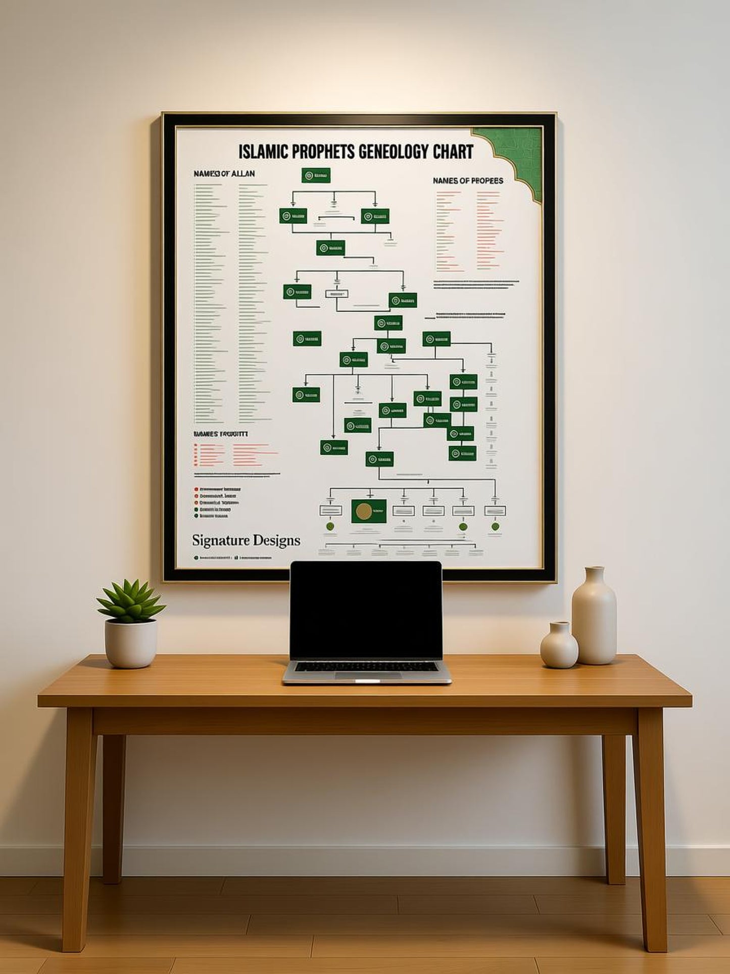 Islamic Prophets Family Tree – Premium Wall Art(With Frame )